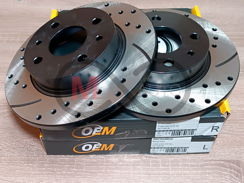 Диск тормозной передний ВАЗ 2108-099 GRAPHITE Line перфорация, 2