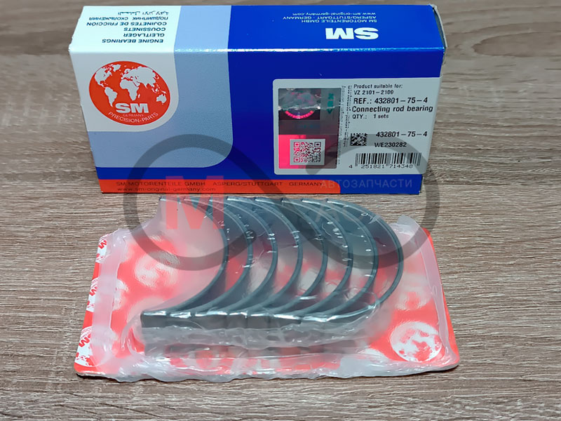 Вкладыш ВАЗ 2101-15, 2121, 2123 (0.75) шатунный (к-кт) SM