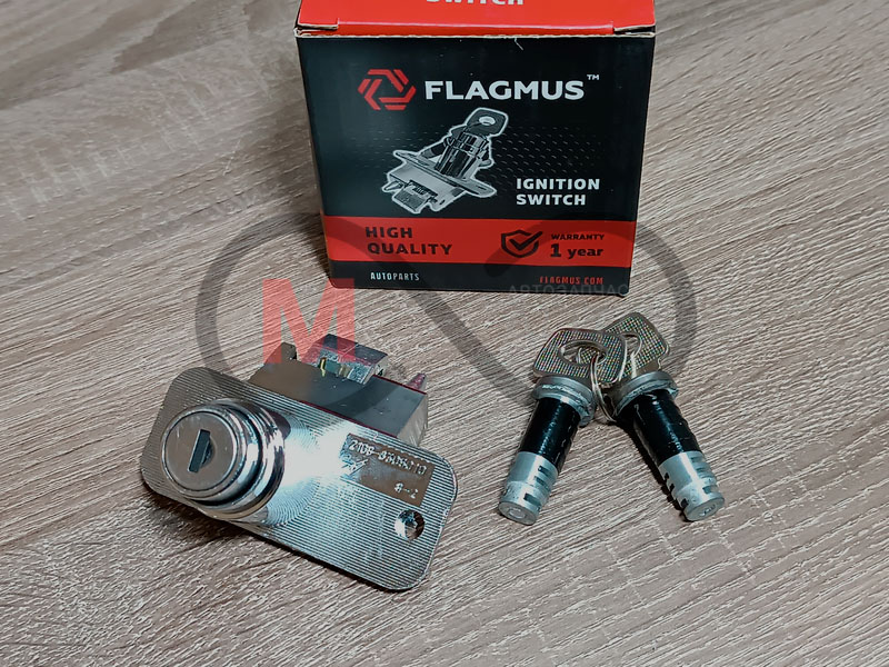 Замок багажника ВАЗ 2108-09 с личинками дверей, хром, Flagmus. Код