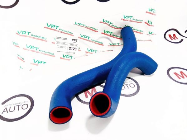 Комплект синих силиконовых двухслойных патрубков для радиатора охлаждения ВАЗ 2123 Нива Шевроле