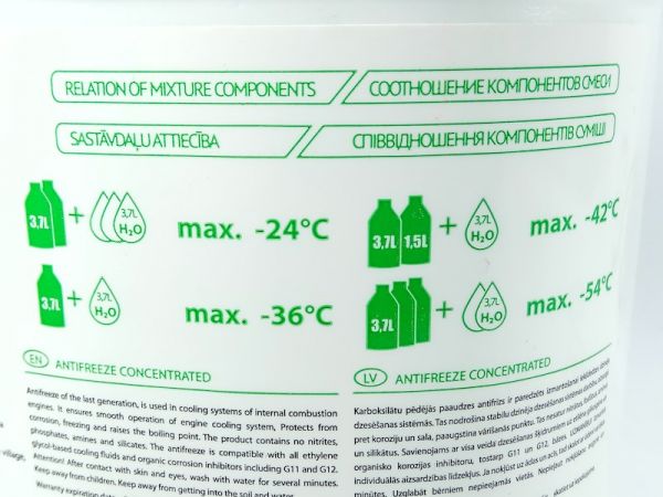 Жидкость охлаждающая низкозамерзающая концентрат HighWay G11 зеленый , 3,78 л