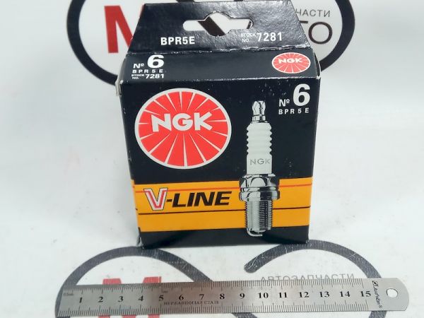 Свеча зажигания V-Line 6 NGK 7281 (BPR5E) 4 шт. (406 дв. длинные)