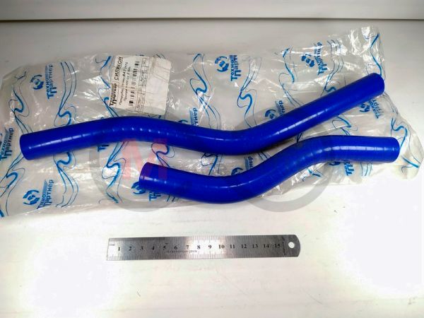 Патрубки отопителя ВАЗ 2170 (2 шт.) силикон синий, армир., ТехноПартнер