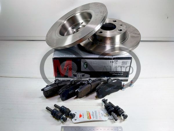Комплект передних тормозных дисков и колодок ВАЗ 2108-21099 (R13), LPR (Италия)