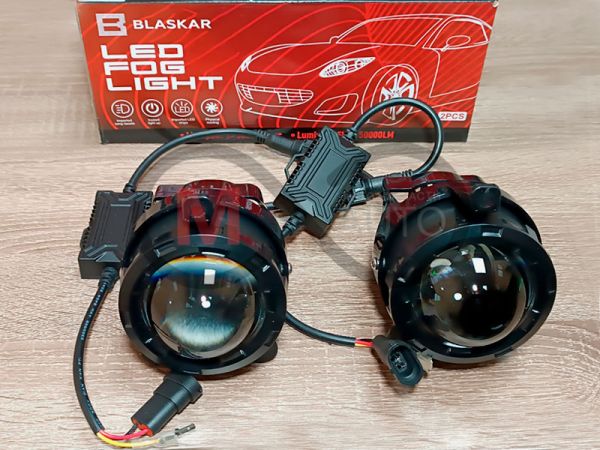 LED линза противотуманные фары (ПТФ) ВАЗ 2170 Приора, Газель (2 шт.), BLASKAR